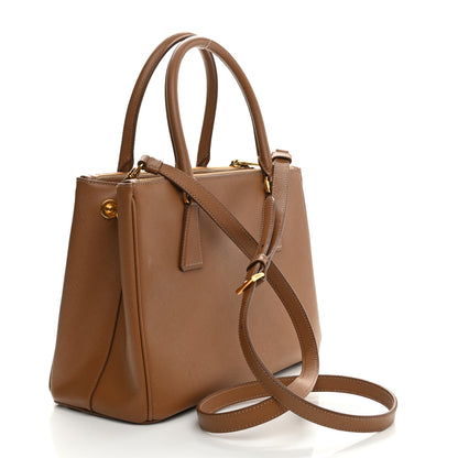 Prada Saffiano Small Galleria Double Zip Tote Caramel 3 of 10