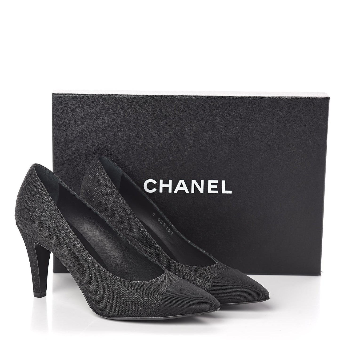 Fantasy Fabric Grosgrain Cap Toe Pumps 37.5 Black