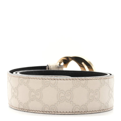 Gucci Guccissima Signature Interlocking G 37mm Belt  85 34 Mystic White 2 of 5