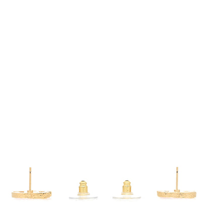 Chanel Metal Enamel CC Earrings Pink Gold 3 of 5