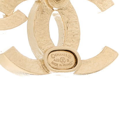 Chanel Crystal Double CC Earrings Gold Black 4 of 5