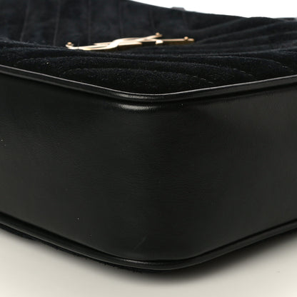 Saint Laurent Suede Calfskin Monogram Lou Camera Bag Black 10 of 14