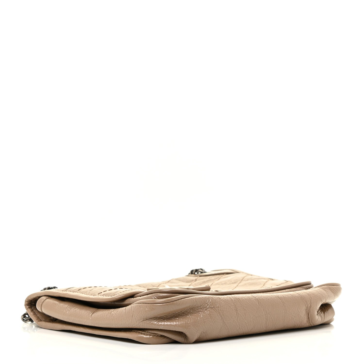 Saint Laurent Crinkled Calfskin Matelasse Monogram Baby Niki Chain Satchel Light Taupe 4 of 14
