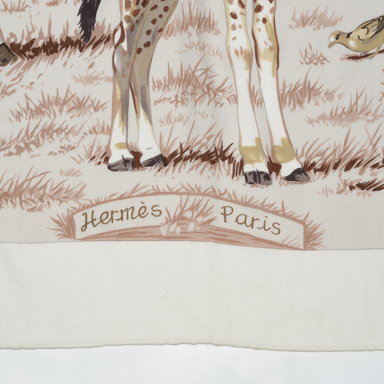Hermes Cashmere Silk Les Girafes Shawl 140 3 of 7