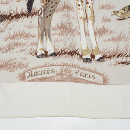 Hermes Cashmere Silk Les Girafes Shawl 140 3 of 7