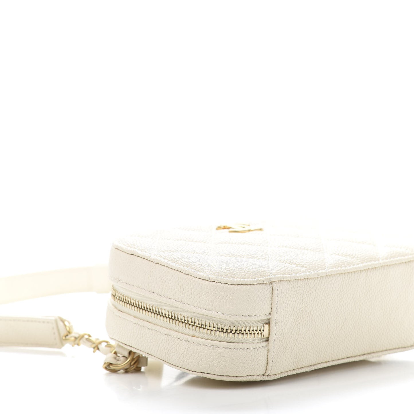 Caviar Quilted Flap Waist Bag White
