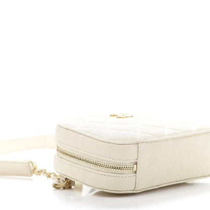 Chanel Caviar Quilted Flap Waist Bag White 8 of 10