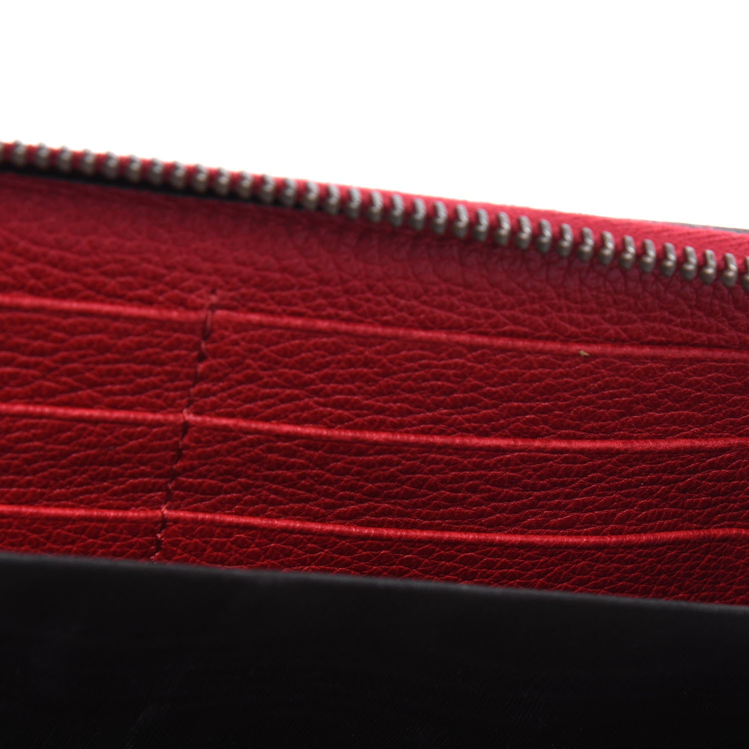 Gucci Cripto Calfskin Interlocking G Logo Zip Around Wallet Hibiscus Red Giallo Black Green Red 11 of 15