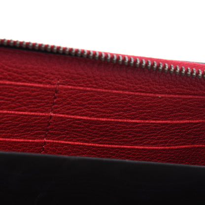 Gucci Cripto Calfskin Interlocking G Logo Zip Around Wallet Hibiscus Red Giallo Black Green Red 11 of 15