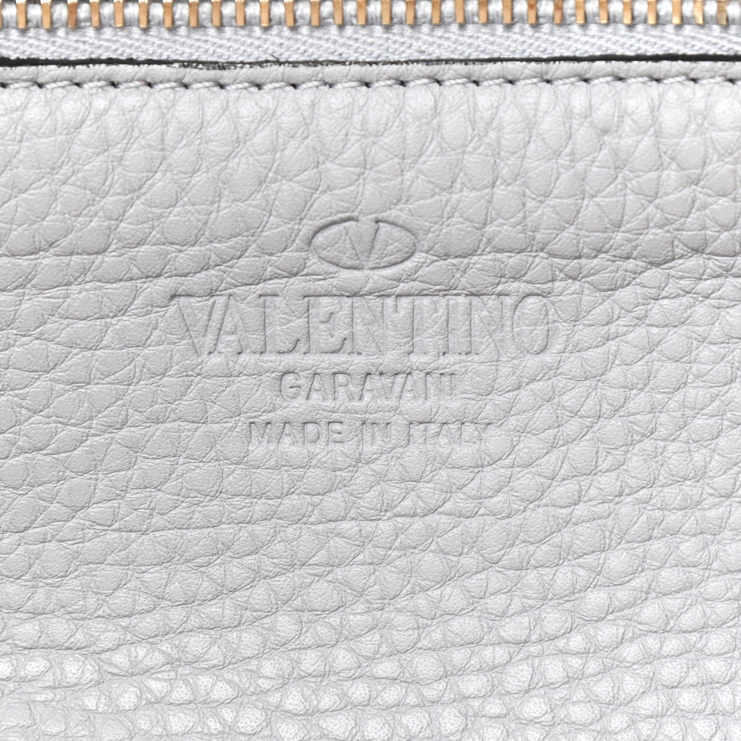 Valentino Garavani Grained Calfskin Small Rockstud Tote Pastel Grey 6 of 8