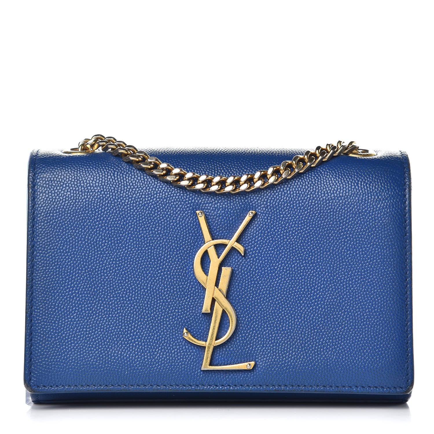 Saint Laurent Grain De Poudre Small Classic Monogram Kate Satchel Royal Blue 1 of 16