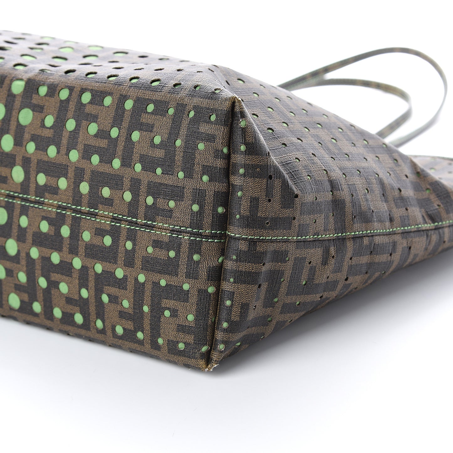 Zucca Spalmati Perforated Medium Roll Tote Tobacco Verde Pisel