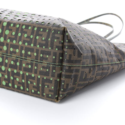 Fendi Zucca Spalmati Perforated Medium Roll Tote Tobacco Verde Pisel 8 of 9