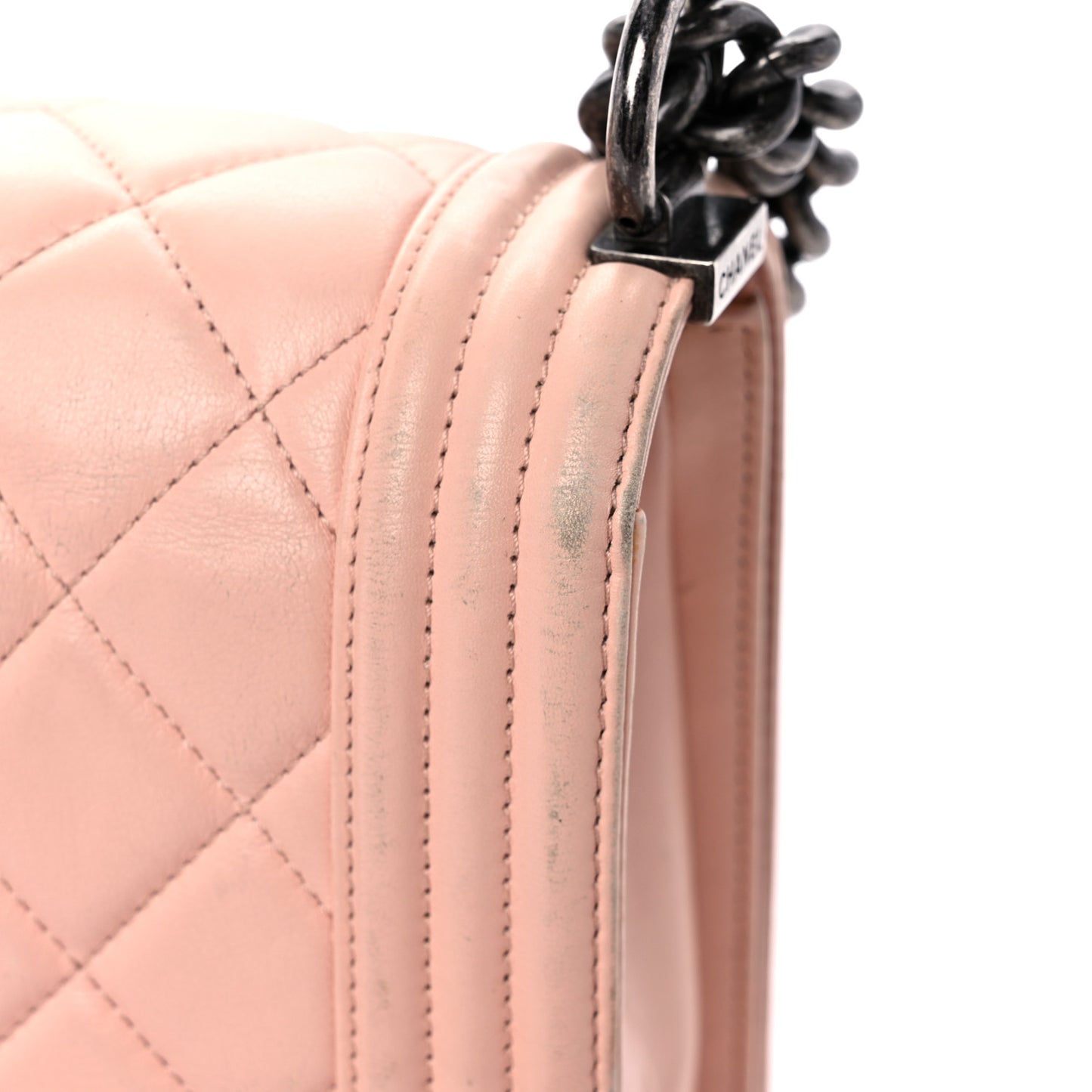 Calfskin Quilted New Medium Boy Flap Light Pink