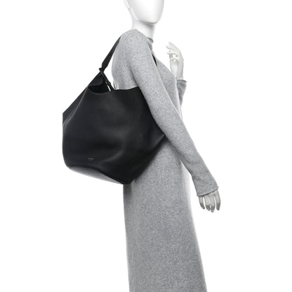 Khaite Pebbled Sport Calfskin Medium Lotus Tote Black 2 of 11