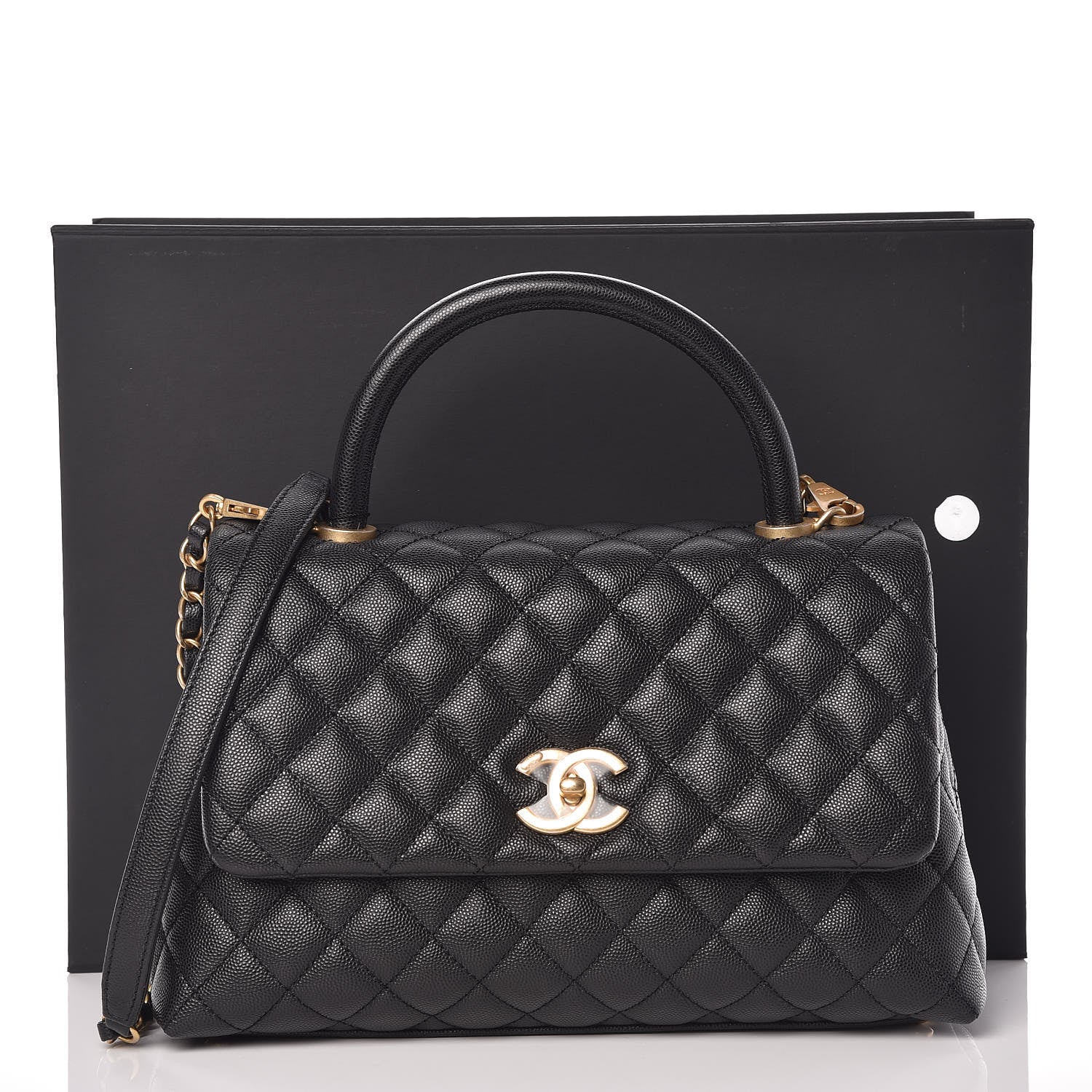 Chanel Caviar Quilted Small Coco Handle Flap Black 11 of 11