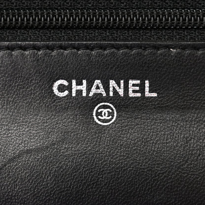 Chanel Lambskin Quilted Boy Wallet On Chain WOC Black 6 of 17