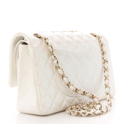 Chanel Iridescent Calfskin Quilted Medium Double Flap White 3 of 12