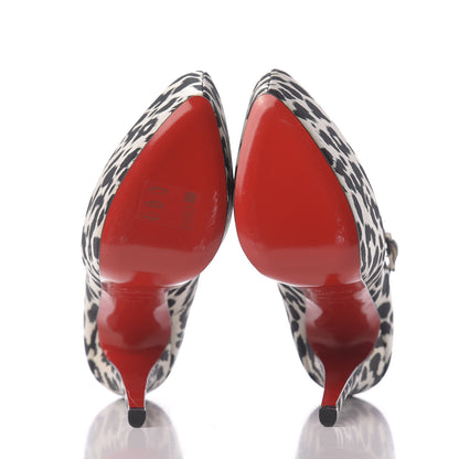 Christian Louboutin Tissu Leopardino Lady Daf 160 Pumps 37.5 Black White 6 of 10