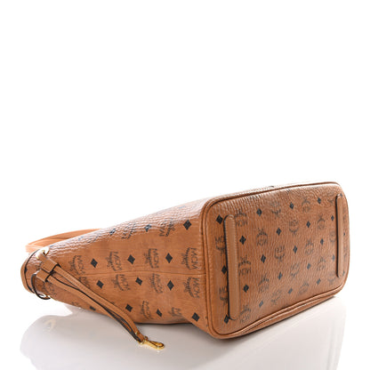 MCM Visetos Medium Liz Reversible Shopper Tote Cognac 4 of 9