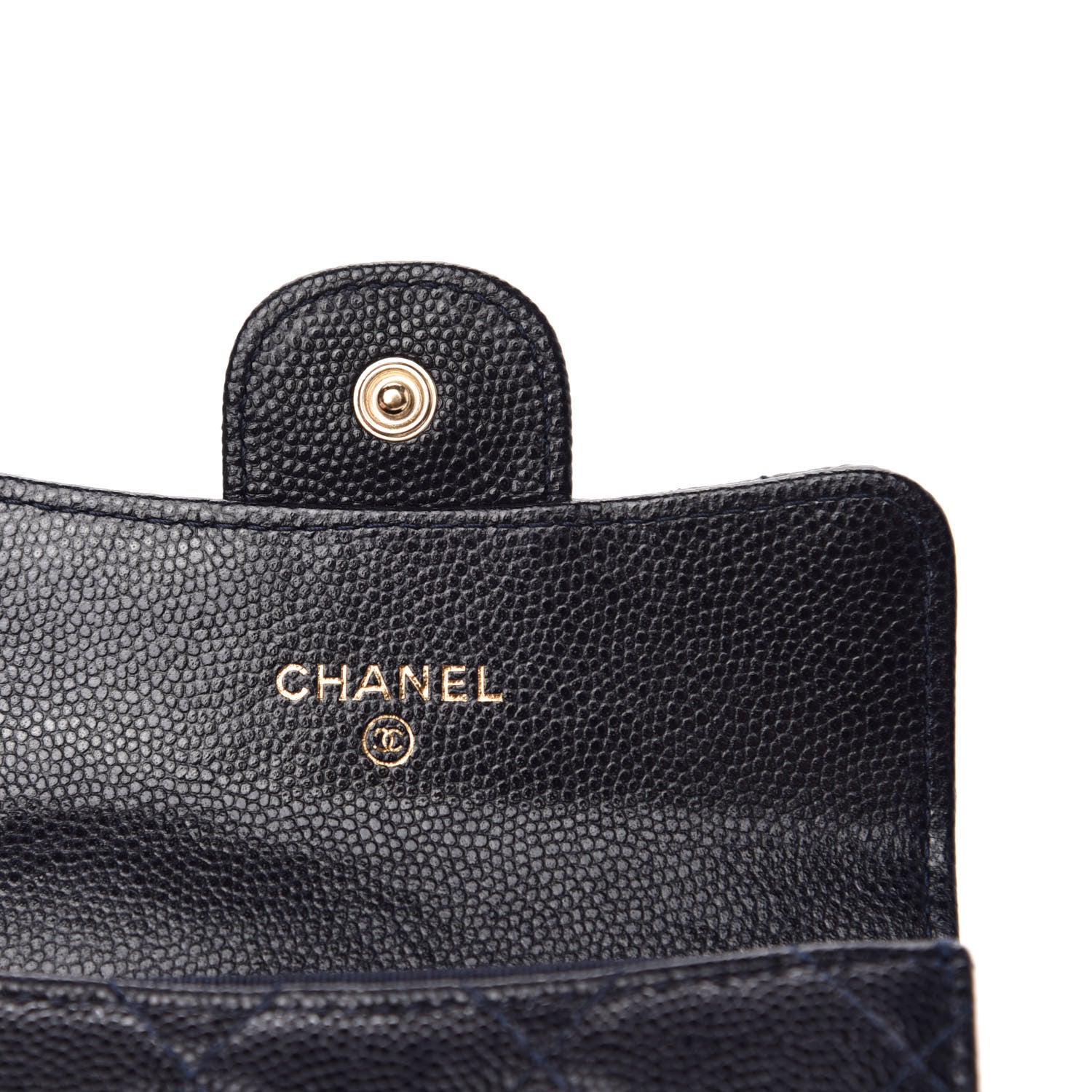 Chanel Caviar Quilted Flap Card Holder Wallet Navy Blue 6 of 9