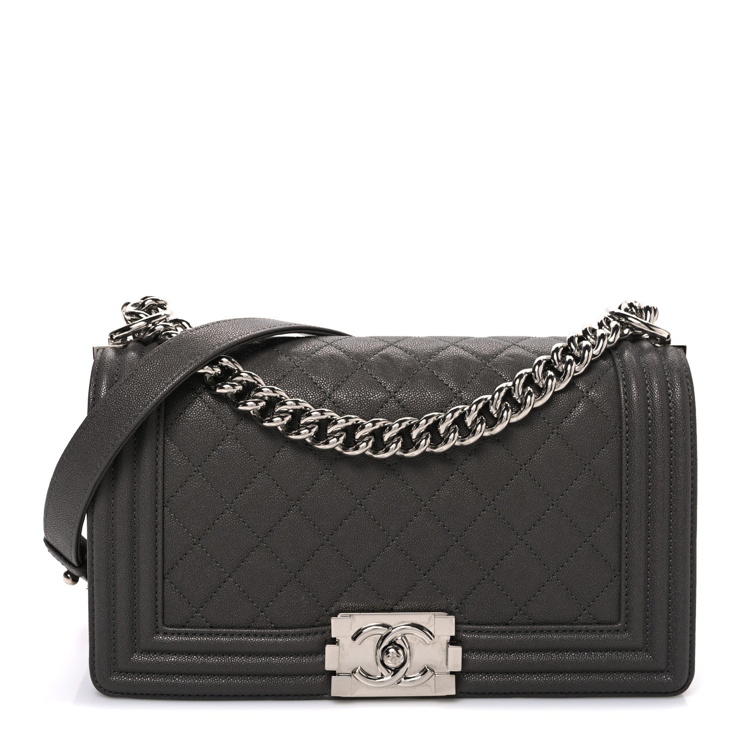 Chanel Caviar Quilted Medium Boy Flap Dark Grey 1 of 10