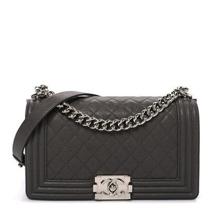 Chanel Caviar Quilted Medium Boy Flap Dark Grey 1 of 10