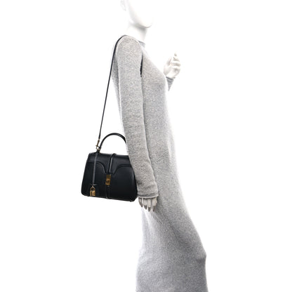 Celine Satinated Calfskin Small 16 Top Handle Bag Black 2 of 15