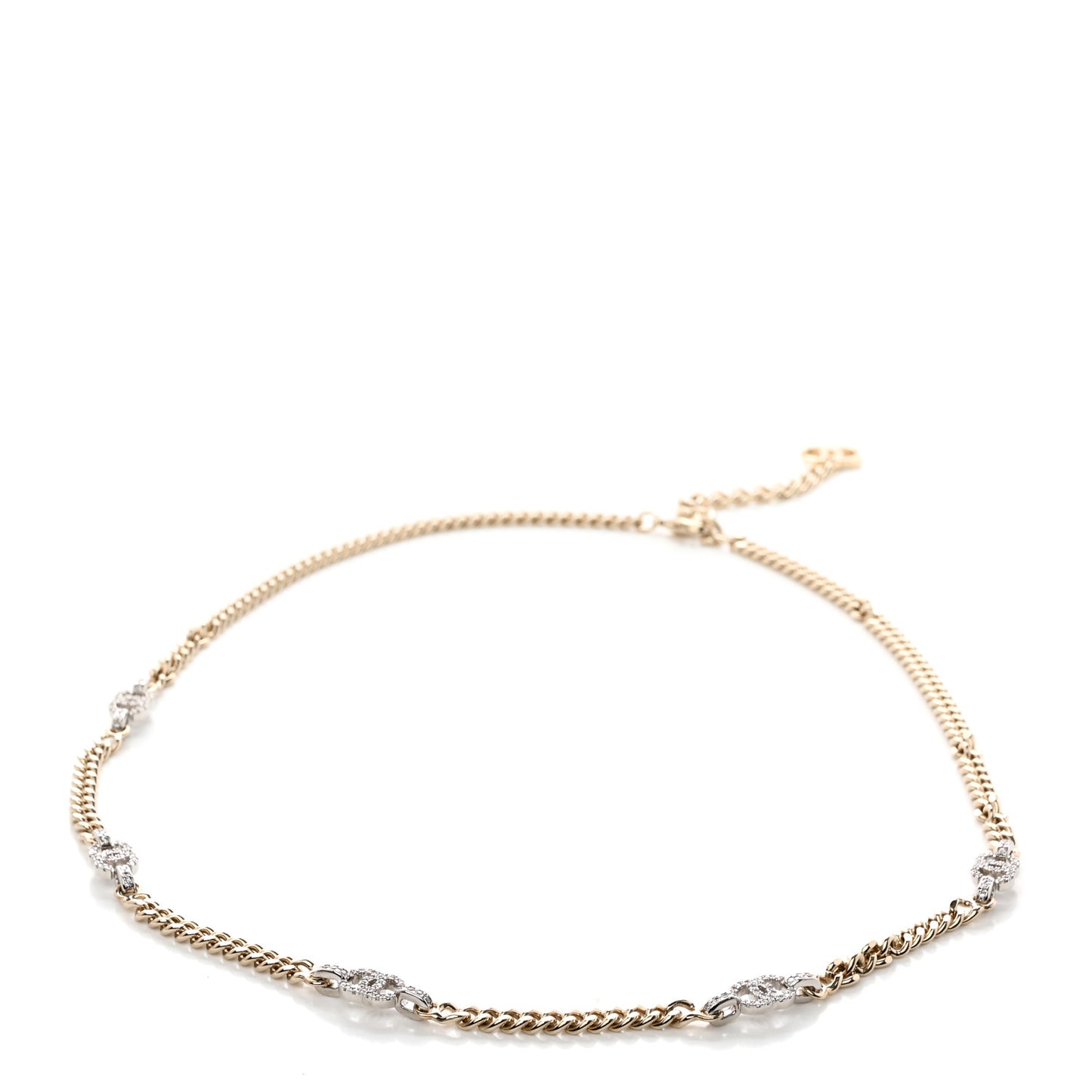 Crystal CC Chain Links Belt Gold Silver
