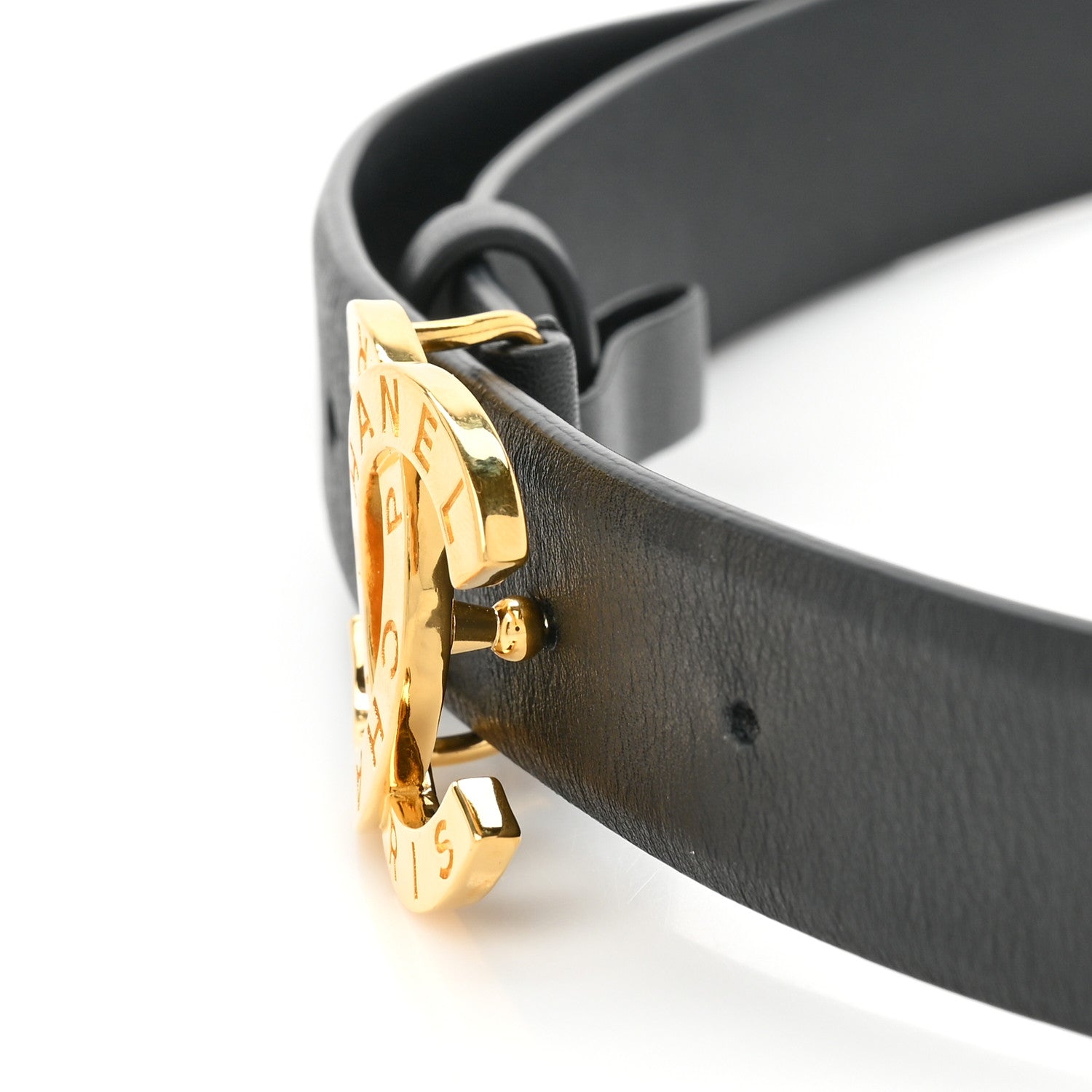 Chanel Calfskin Paris Button CC Belt 90/36 Black 3 of 6