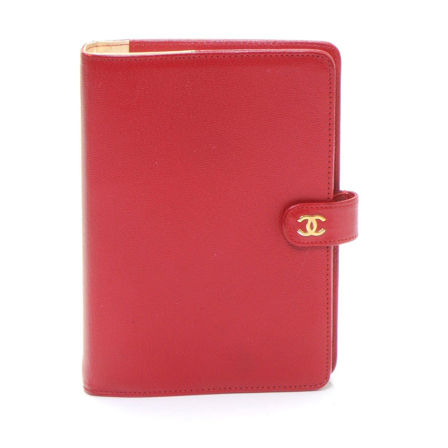 Leather Small Ring Agenda Planner Red