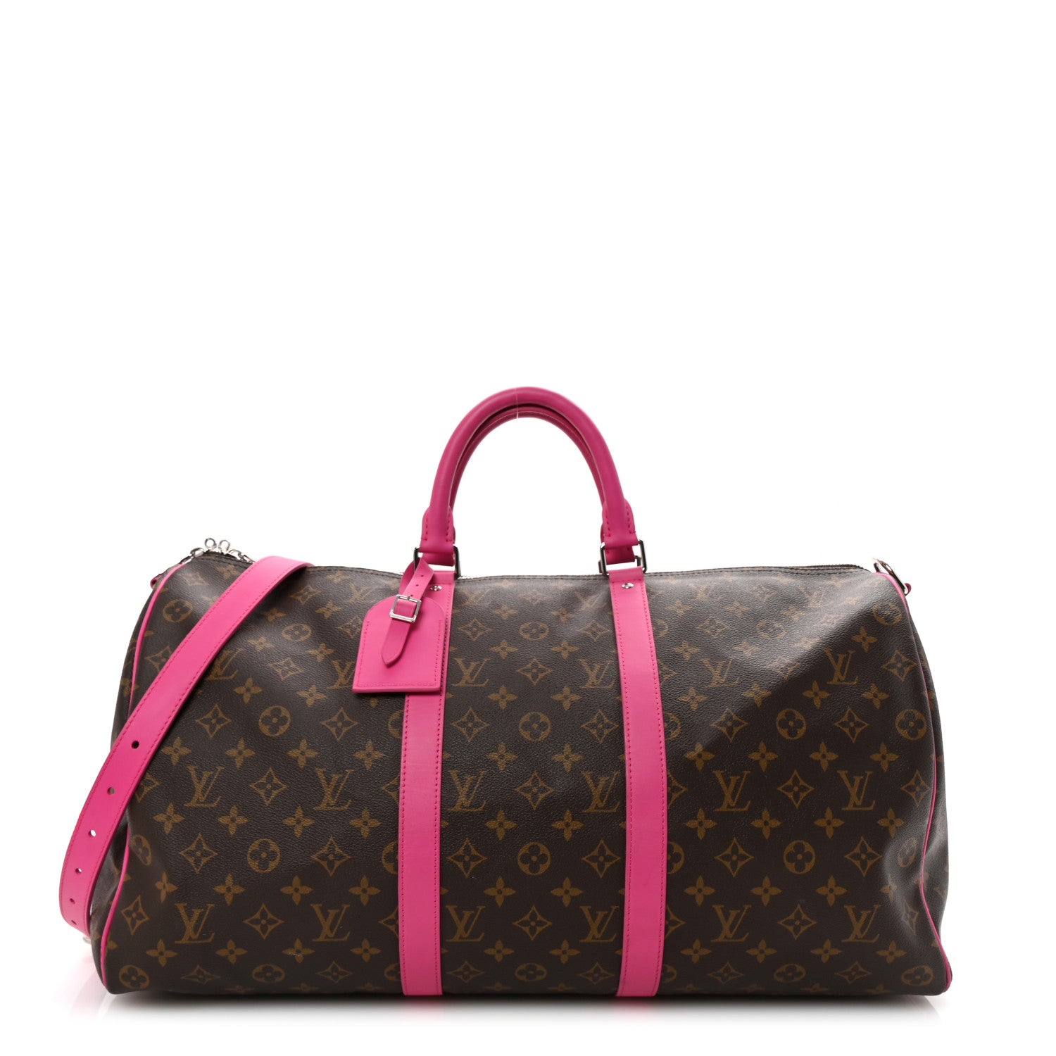 Louis Vuitton Monogram Macassar Keepall Bandouliere 50 Fuchsia 1 of 8