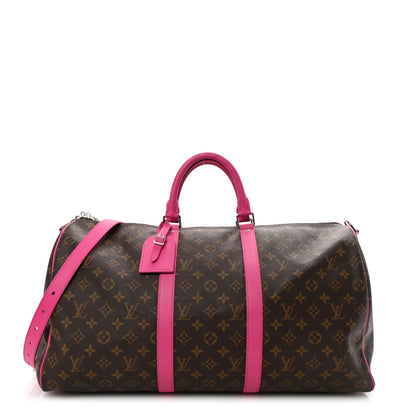 Louis Vuitton Monogram Macassar Keepall Bandouliere 50 Fuchsia 1 of 8
