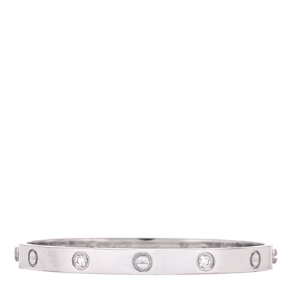 Cartier 18K White Gold 4 Diamond LOVE Bracelet 18 3 of 4