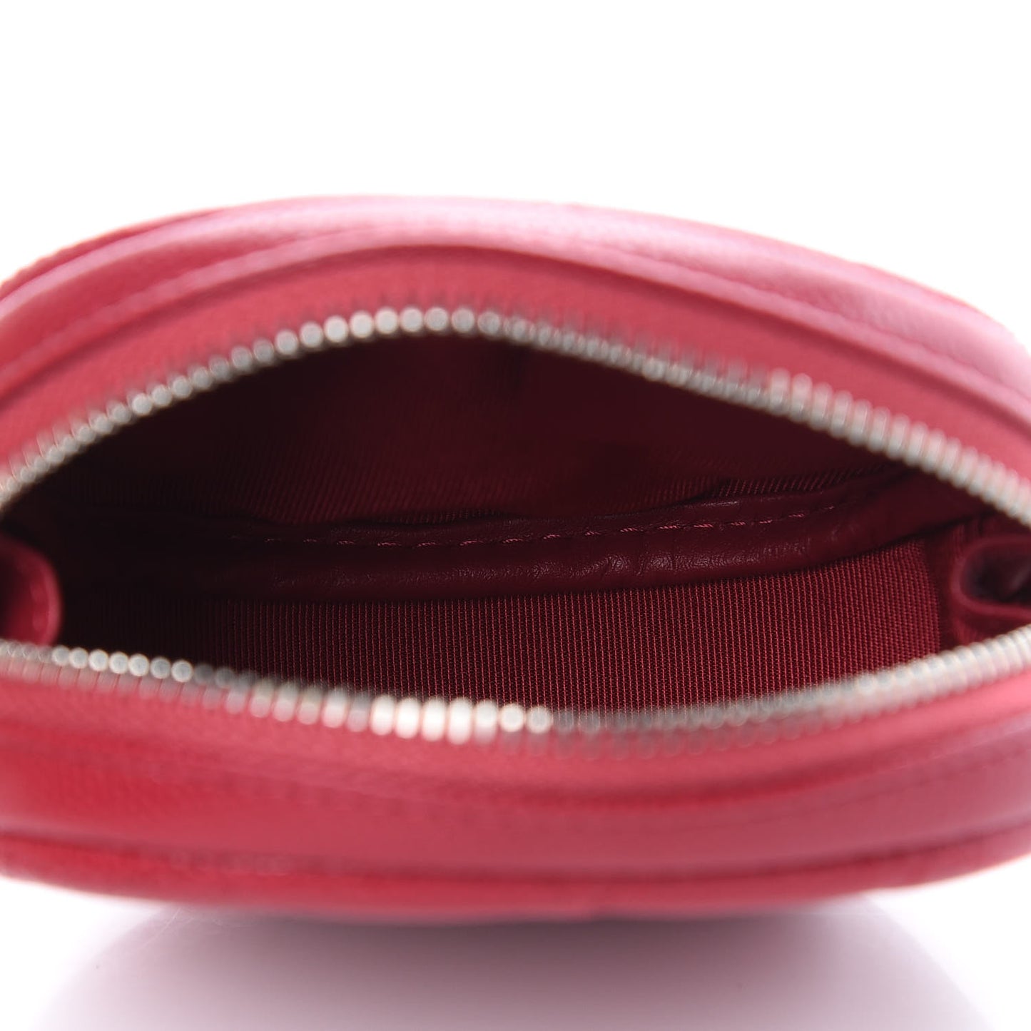 Caviar Quilted Zip Around Classic Coin Purse Dark Pink
