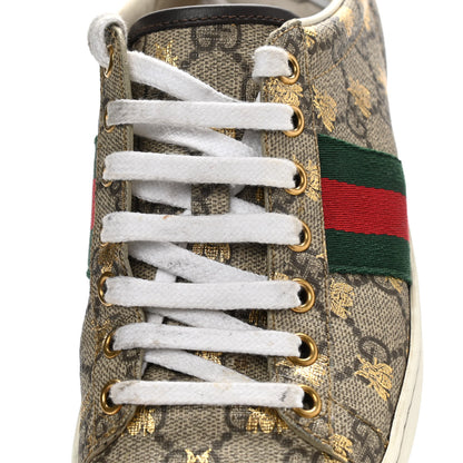 Gucci GG Supreme Monogram Bees Ayers Web Womens Ace Sneakers 35.5 Beige Oro Green Red 10 of 15