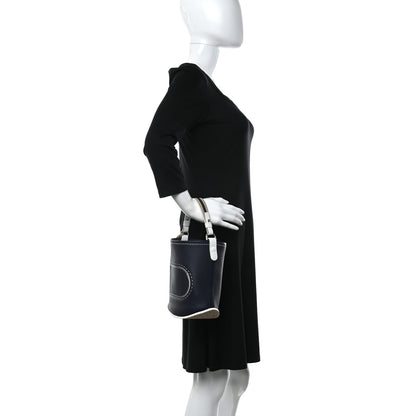 Delvaux Taurillon Mini Pin Bucket Navy Ivory 2 of 8