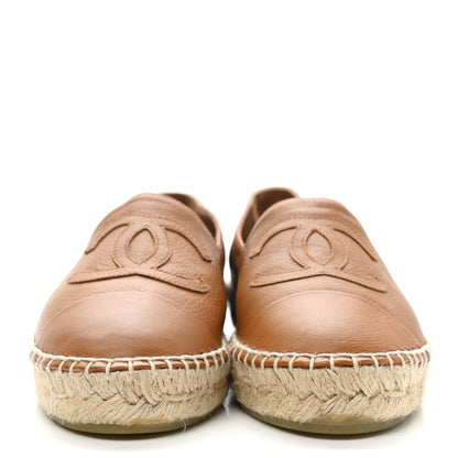 Chanel Calfskin CC Espadrilles 36 Light Brown 2 of 11