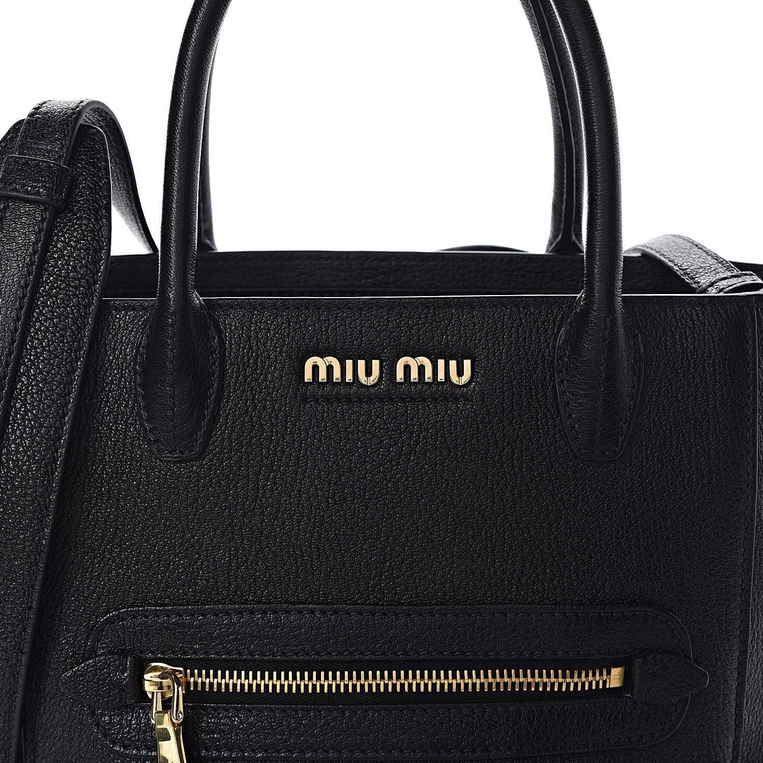 Miu Miu Goatskin Madras Tote Black 10 of 10
