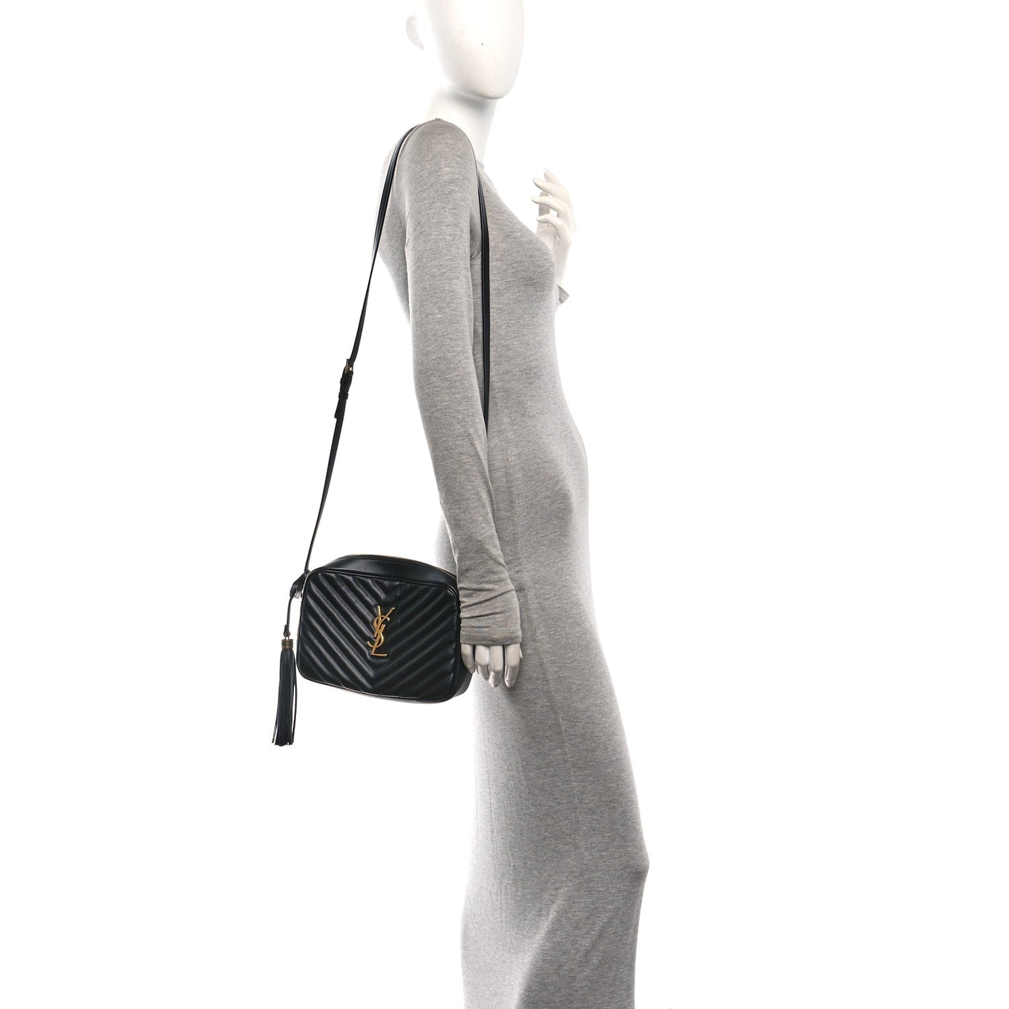 Calfskin Matelasse Monogram Lou Camera Bag Black