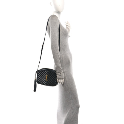 Saint Laurent Calfskin Matelasse Monogram Lou Camera Bag Black 2 of 10
