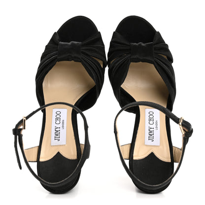 Jimmy Choo Satin Heloise 120 Sandals 38 Black 2 of 9