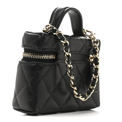 Chanel Caviar Quilted Mini Bag Charm With Chain Black 3 of 8