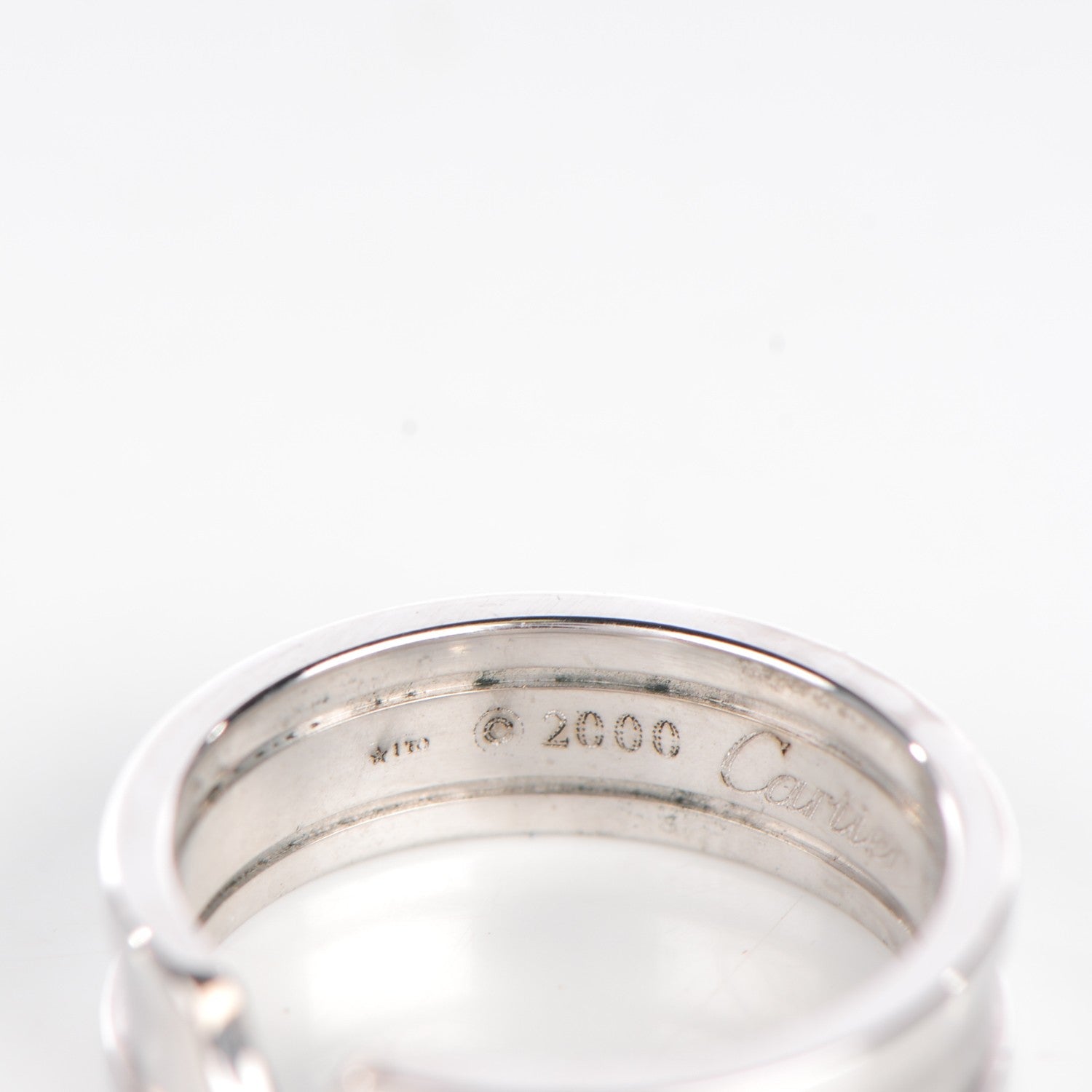Cartier 18K White Gold 7mm C De Ring 57 8 4 of 5