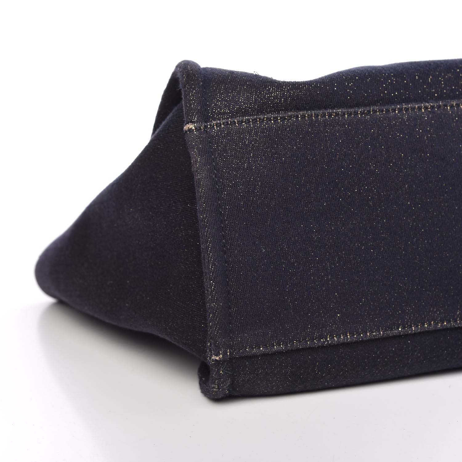 Chanel Lurex Canvas Medium Deauville Tote Navy Blue Gold 8 of 9