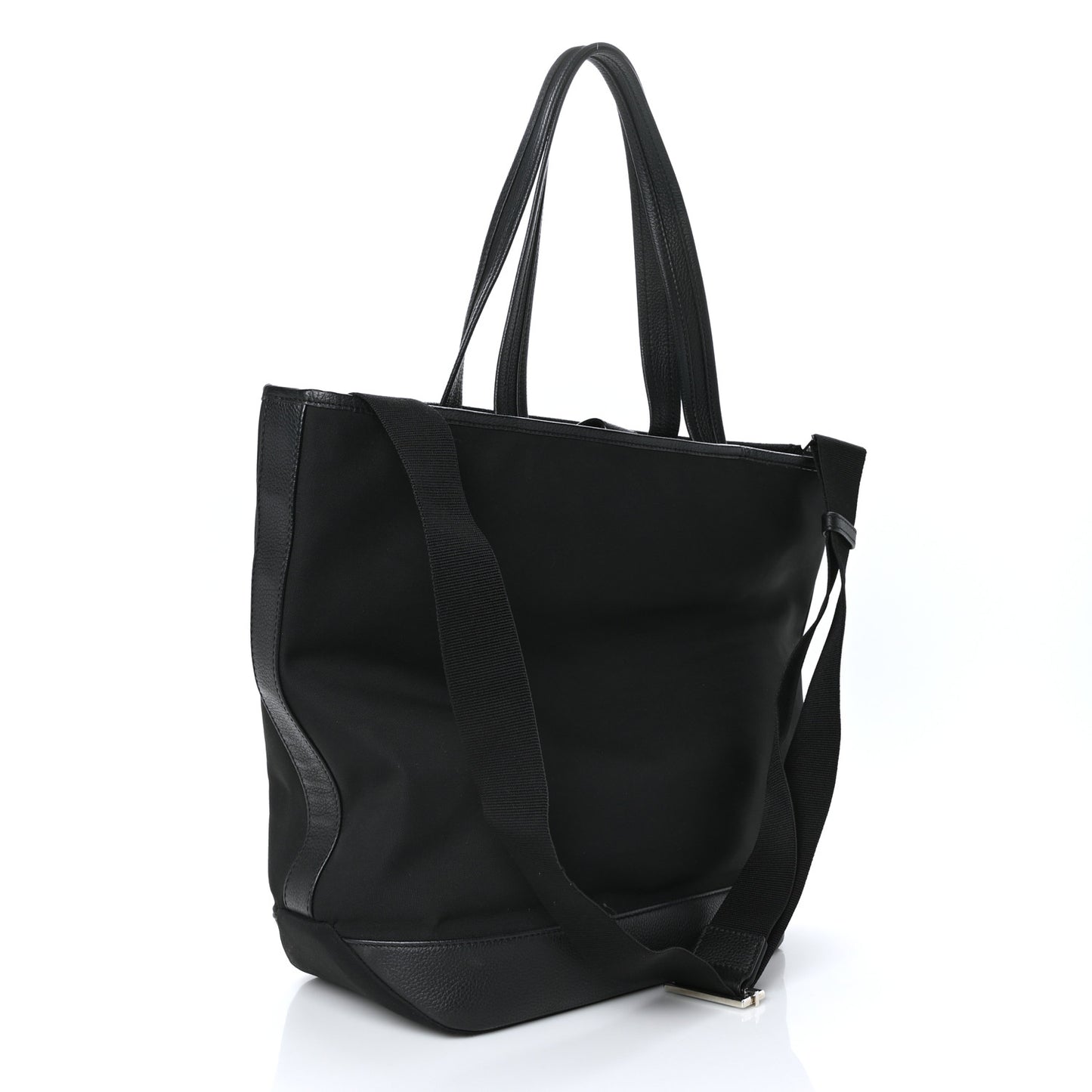 X KAWS Nylon Calfskin Logo Bee Tote Black