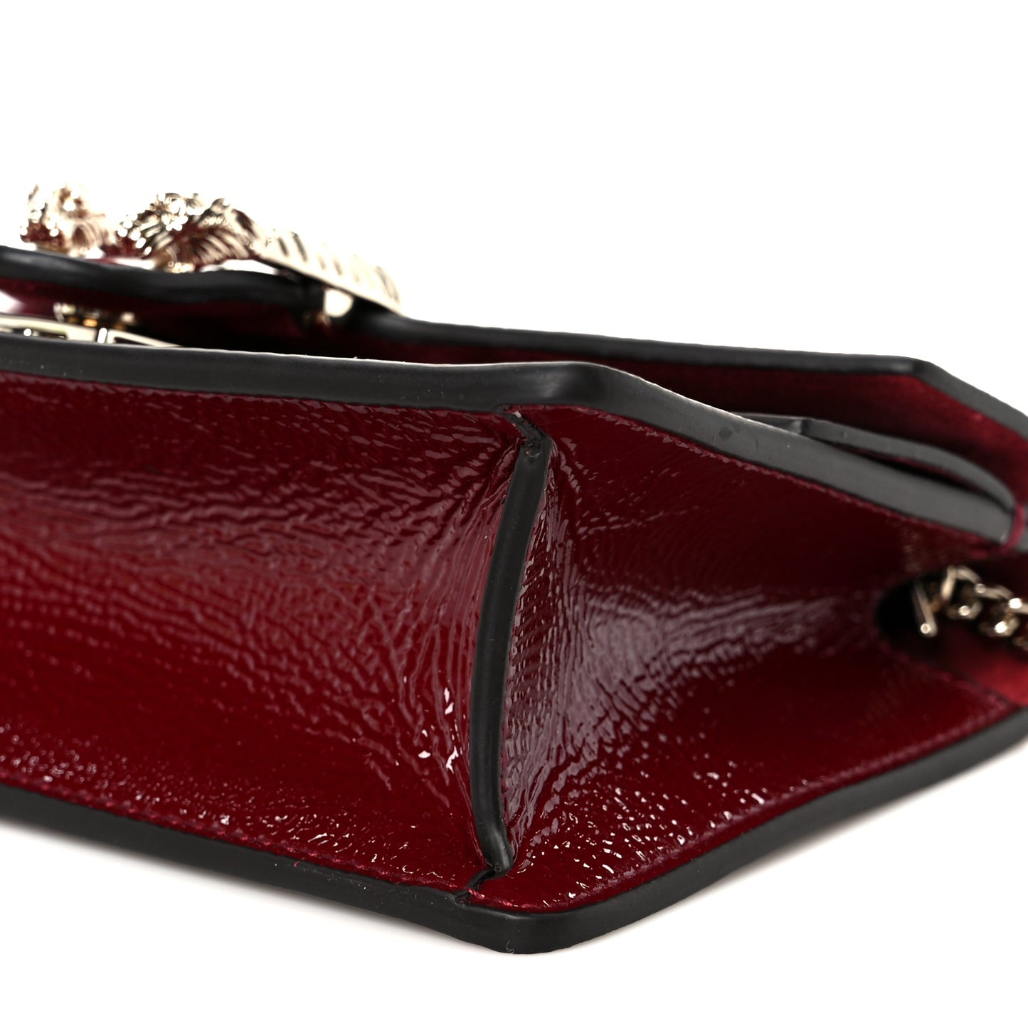 Crinkled Patent Mini Dionysus Shoulder Bag Rosso Ancora Red