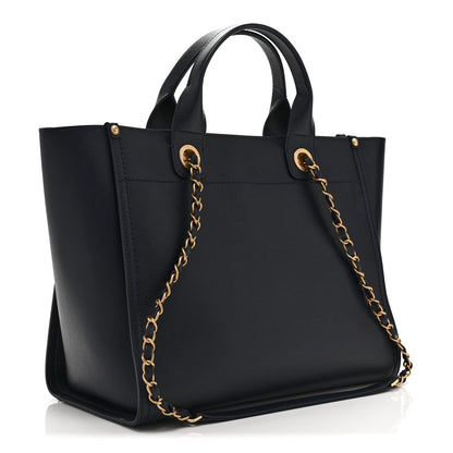 Chanel Caviar Small Studded Deauville Tote Navy 3 of 10