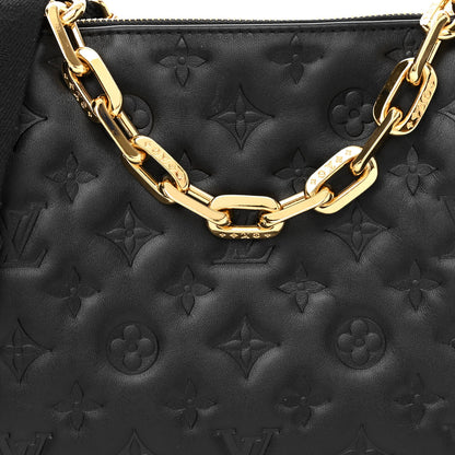 Louis Vuitton Lambskin Embossed Monogram Coussin PM Black 8 of 10