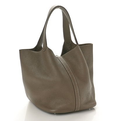 Hermes Taurillon Clemence Picotin Lock 26 GM Etoupe 3 of 9